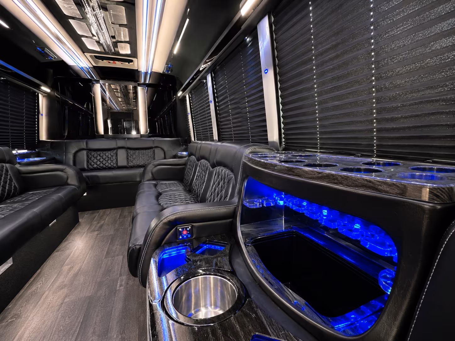 Visalia Bachelor & Bachelorette Transportation party bus exterior