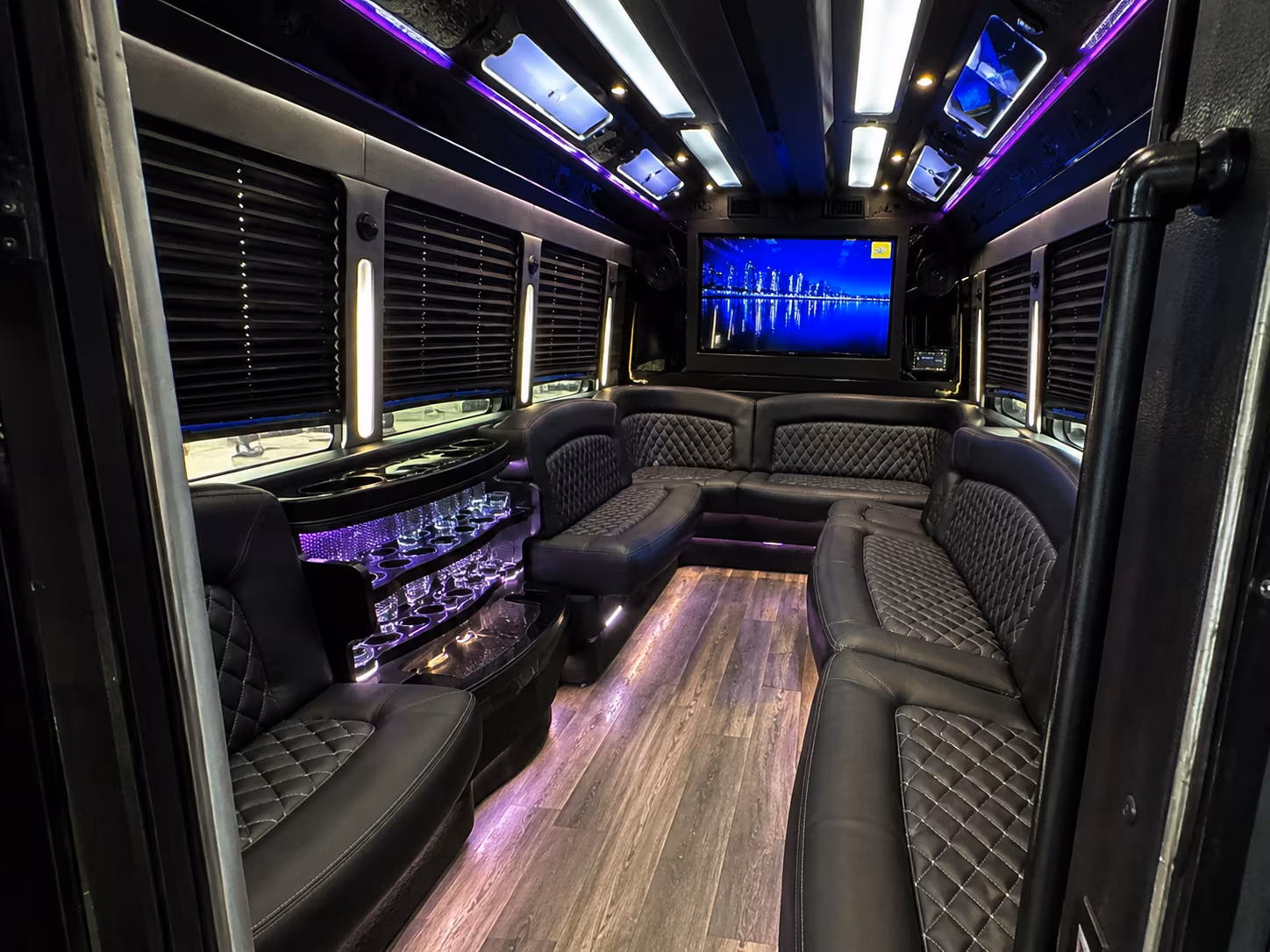 Visalia Bachelor & Bachelorette Transportation party bus exterior