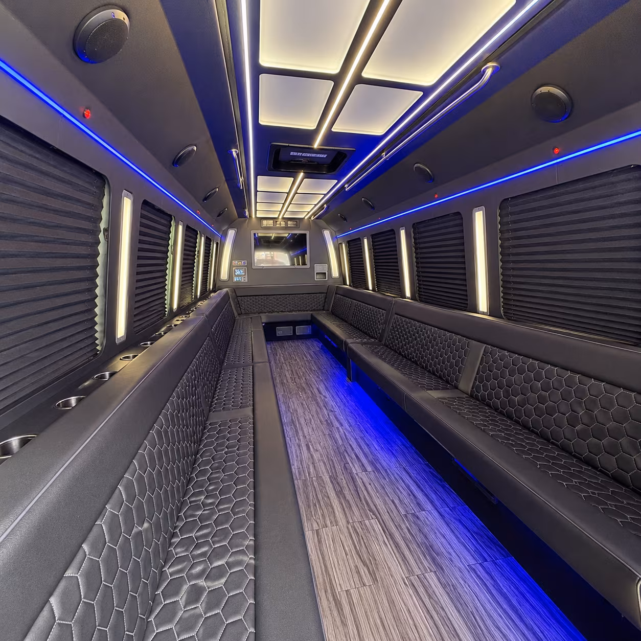 Visalia Bachelor & Bachelorette Transportation party bus interior