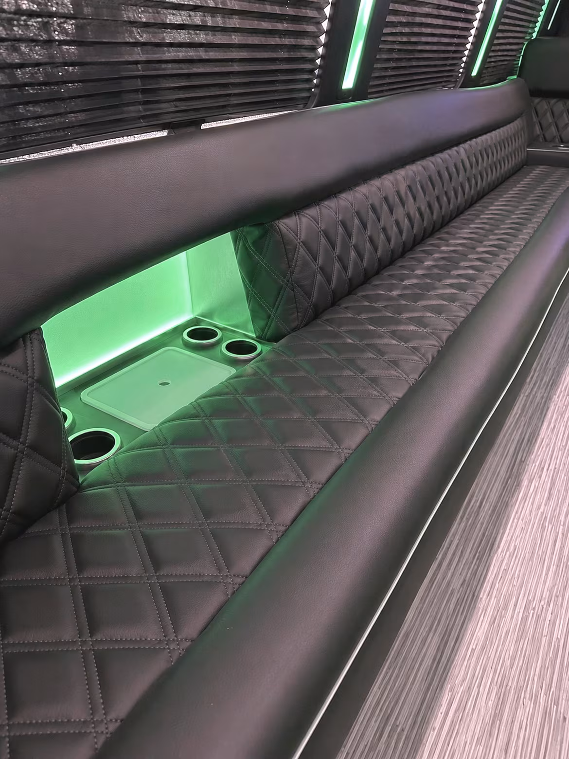 Visalia Private Event Transportation party bus interior