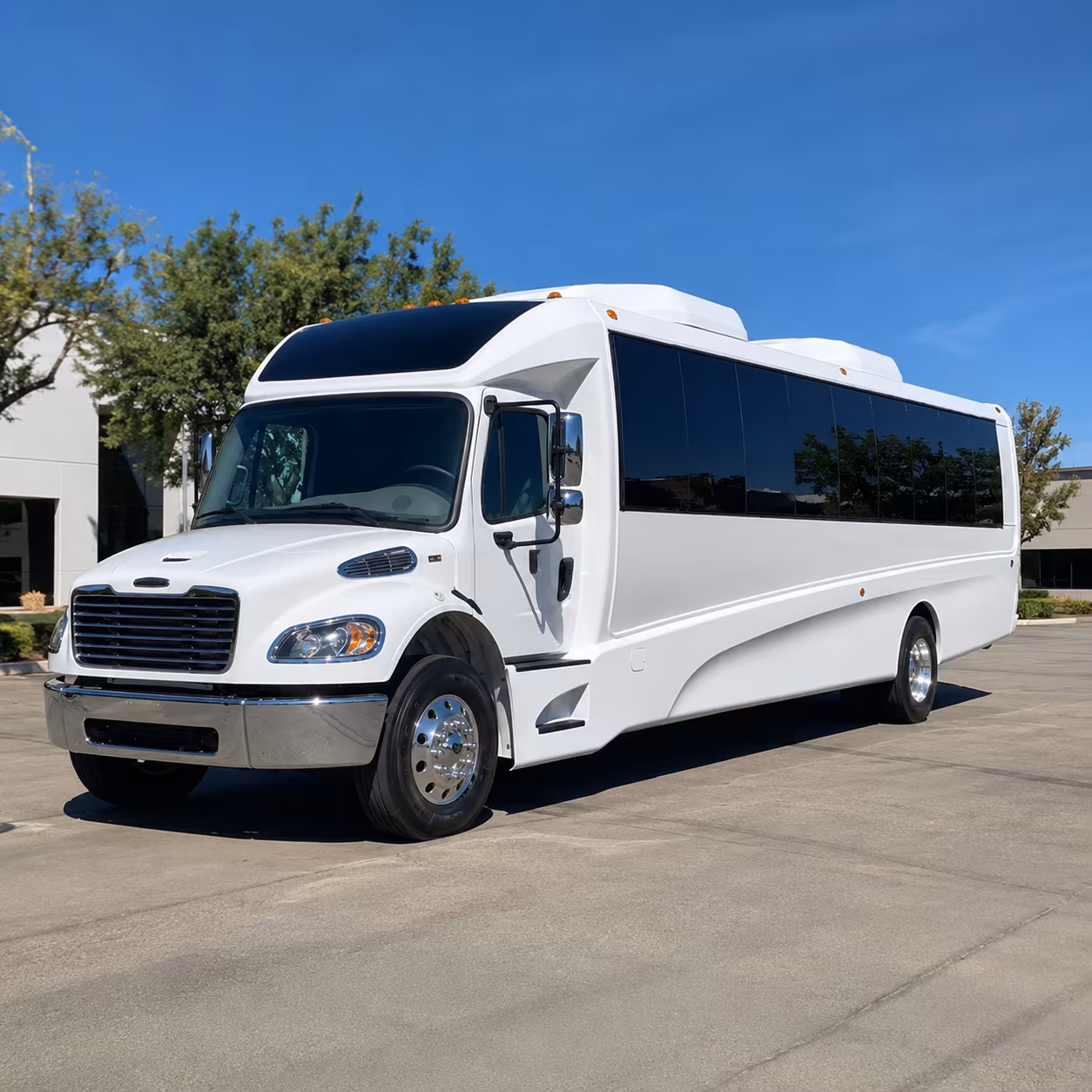 Visalia School Event Transportation party bus exterior