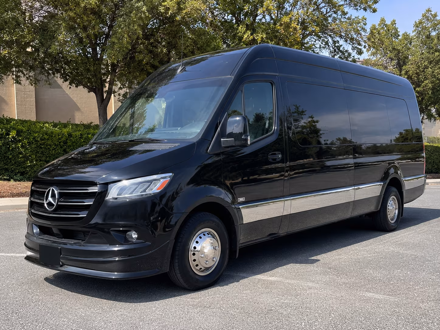 Visalia School Event Transportation party bus exterior