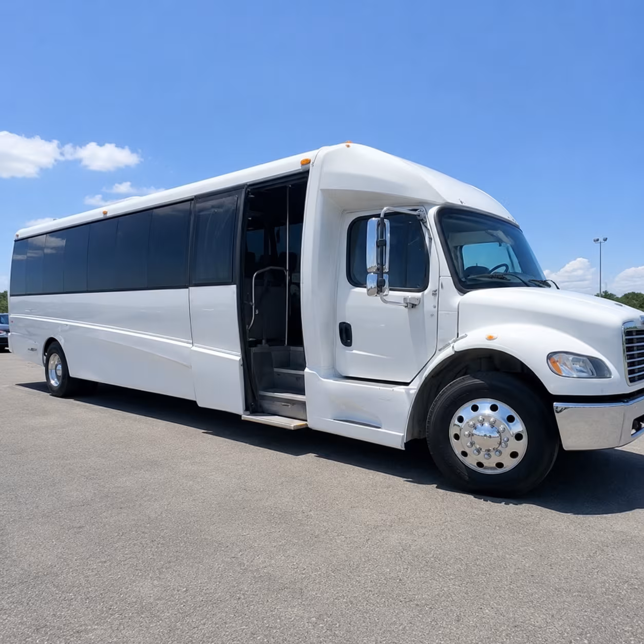 Visalia School Event Transportation party bus exterior