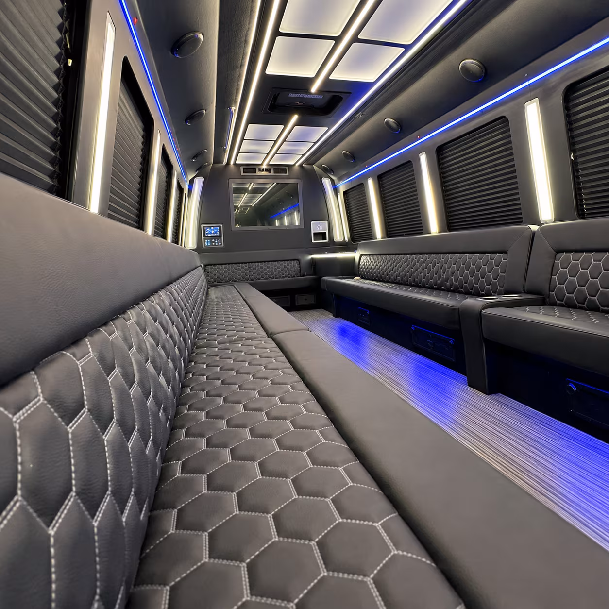 Visalia Sporting Event Transportation party bus exterior