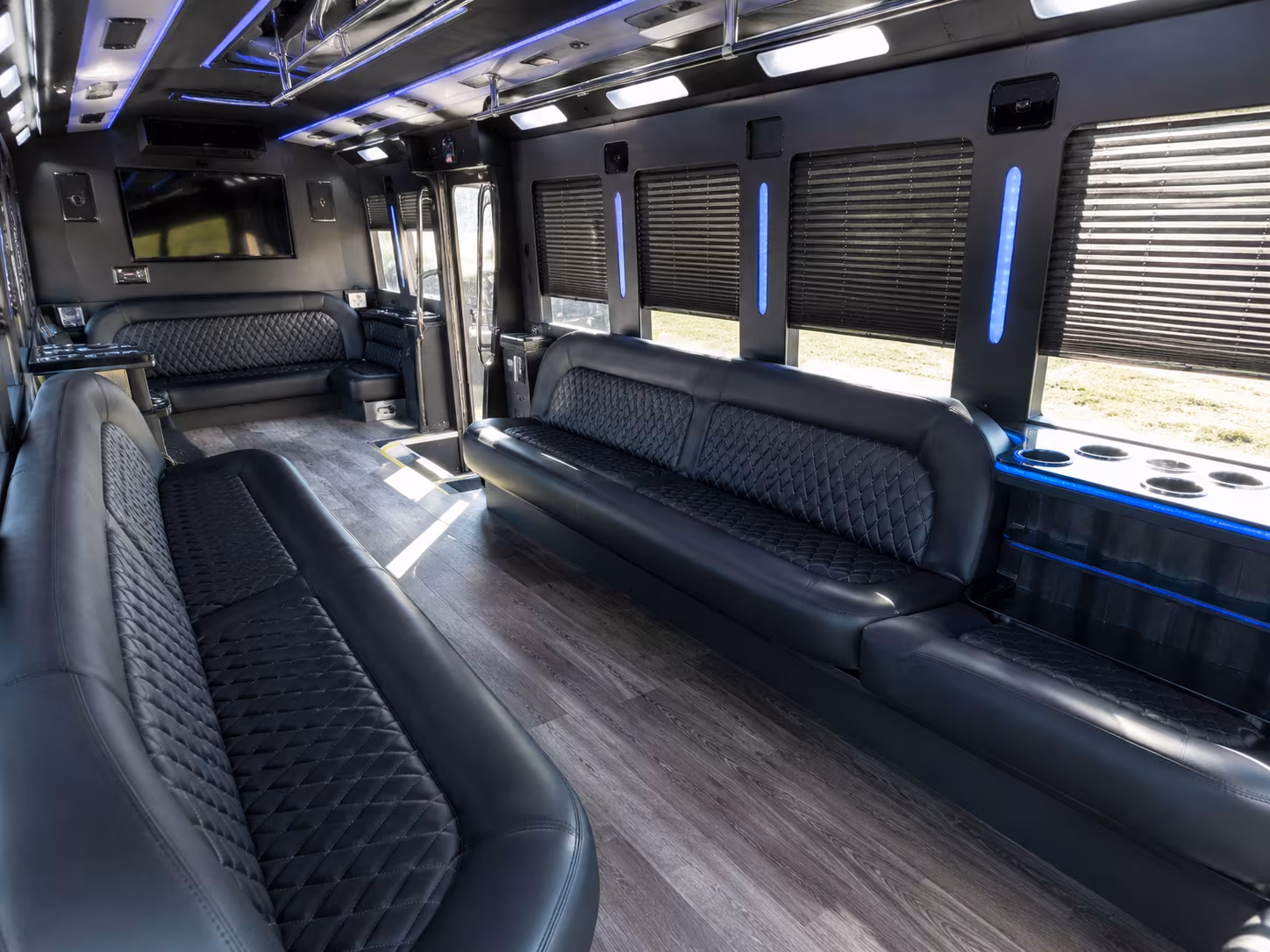 Visalia Sporting Event Transportation party bus exterior
