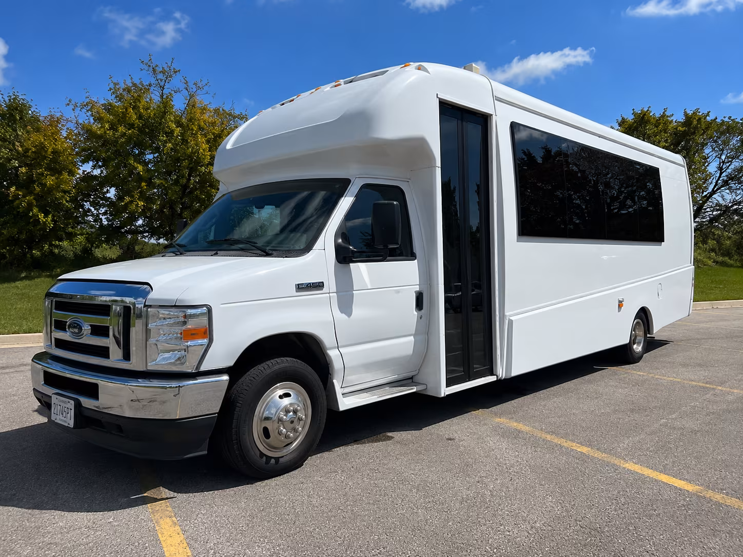Visalia Sporting Event Transportation party bus exterior