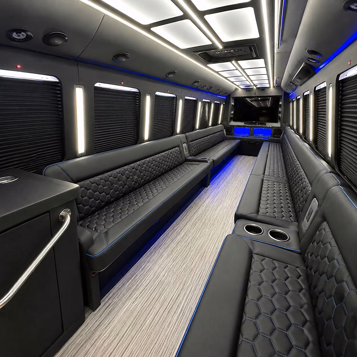 Visalia Wedding Transportation party bus interior