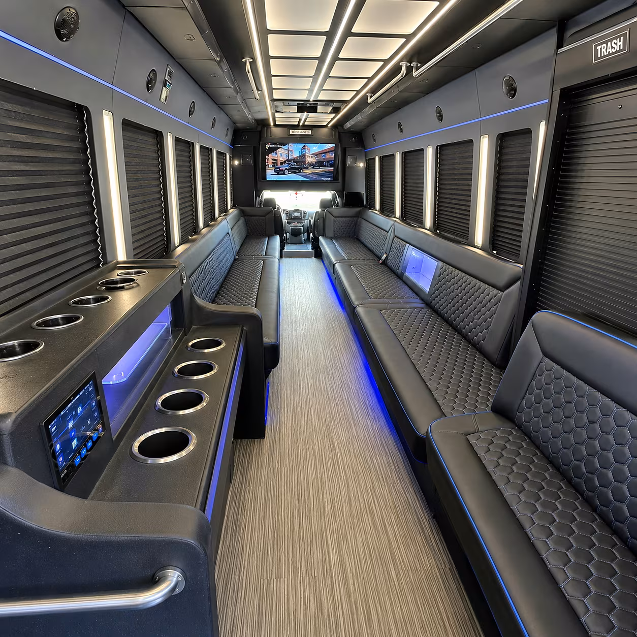 Visalia Winery Tour & Pub Crawl Transportation party bus interior