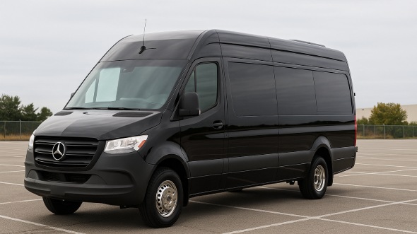 Exterior of Visalia Party Bus Company's 14 Passenger Sprinter Limousine in Delano