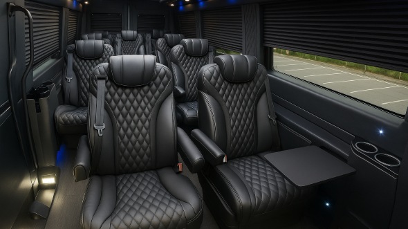 Interior of Visalia Party Bus Company's 15 Passenger Mini Bus in Visalia