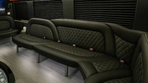 Interior of Visalia Party Bus Company's 15 Passenger Party Bus in Clovis