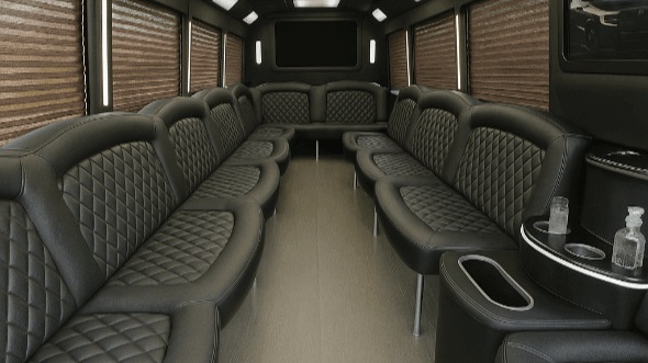 Interior of Visalia Party Bus Company's 20 Passenger Party Bus in Porterville
