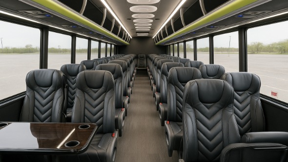 Interior of Visalia Party Bus Company's 25 Passenger Mini Bus in Visalia