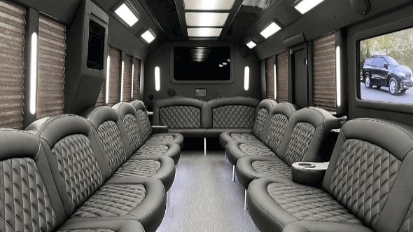 Interior of Visalia Party Bus Company's 25 Passenger Party Bus in Bakersfield
