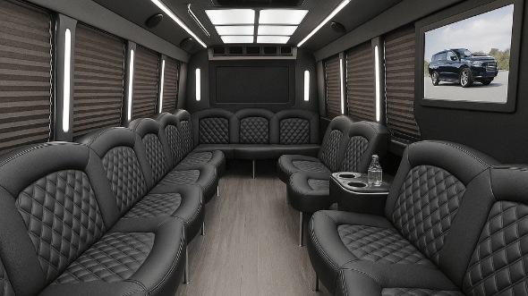Interior of Visalia Party Bus Company's 28 Passenger Party Bus in Bakersfield
