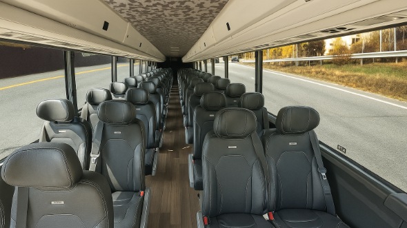 Interior of Visalia Party Bus Company's 35 Passenger Mini Bus in Visalia