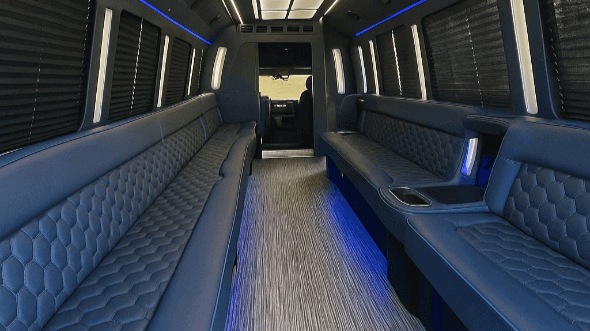 Interior of Visalia Party Bus Company's 40 Passenger Party Bus in Turlock