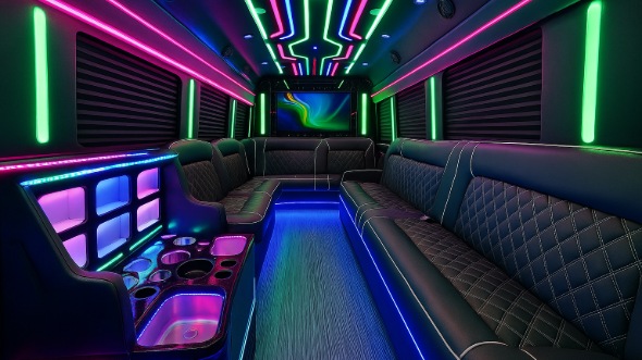 40 passenger party bus interior