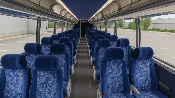 Interior of Visalia Party Bus Company's 44 Passenger Charter Bus in Visalia