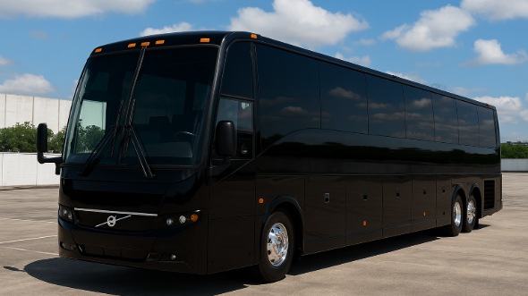 Exterior of Visalia Party Bus Company's 44 Passenger Charter Bus in Visalia