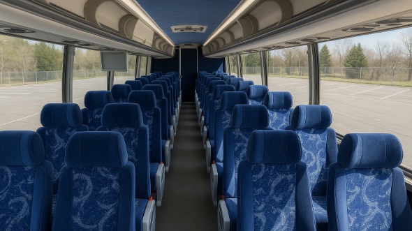 Interior of Visalia Party Bus Company's 47 Passenger Charter Bus in Visalia