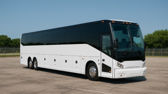 Exterior of Visalia Party Bus Company's 47 Passenger Charter Bus in Visalia