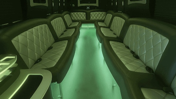 Interior of Visalia Party Bus Company's 50 Passenger Party Bus in Visalia