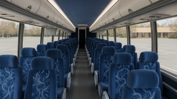 Interior of Visalia Party Bus Company's 51 Passenger Charter Bus in Visalia