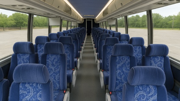 Interior of Visalia Party Bus Company's 54 Passenger Charter Bus in Visalia