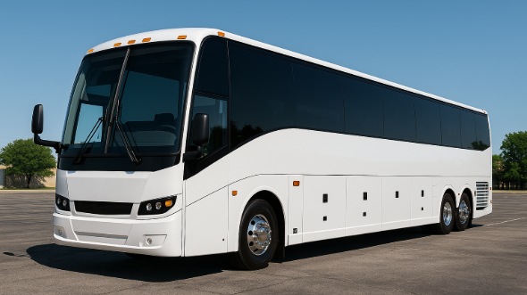 Exterior of Visalia Party Bus Company's 54 Passenger Charter Bus in Visalia