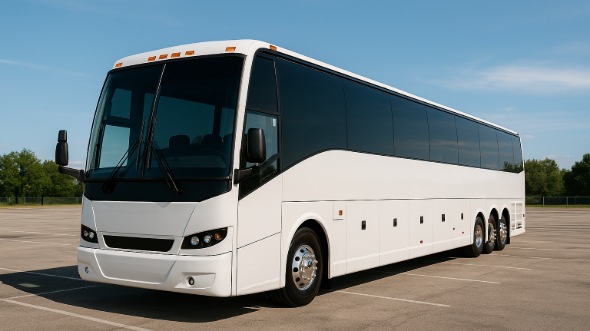 Exterior of Visalia Party Bus Company's 55 Passenger Charter Bus in Visalia