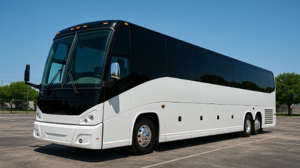Exterior of Visalia Party Bus Company's 56 Passenger Charter Bus in Visalia