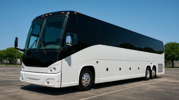 Exterior of Visalia Party Bus Company's ADA Charter Bus in Visalia