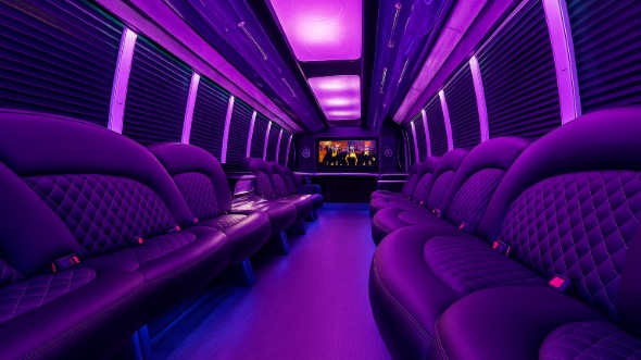 visalia 40 passenger party bus interior